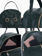 Рюкзак женский на молнии, с карманом, размер 24×12×31 см, зелёный - Фото 2