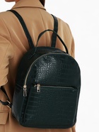 Рюкзак женский на молнии, с карманом, размер 24×12×31 см, зелёный - Фото 9