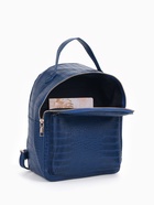 Рюкзак женский на молнии, с карманом, размер 24×12×31 см, синий - Фото 7