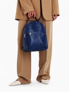 Рюкзак женский на молнии, с карманом, размер 24×12×31 см, синий - Фото 8