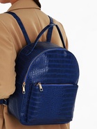 Рюкзак женский на молнии, с карманом, размер 24×12×31 см, синий - Фото 9