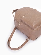 Рюкзак женский на молнии, с карманом, размер 24×12×31 см, бежевый - Фото 3