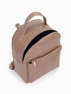 Рюкзак женский на молнии, с карманом, размер 24×12×31 см, бежевый - Фото 5