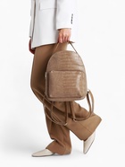 Рюкзак женский на молнии, с карманом, размер 24×12×31 см, бежевый - Фото 8