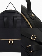 Рюкзак женский на молнии, с карманами, размер 27×10×34 см, чёрный - Фото 2