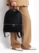 Рюкзак женский на молнии, с карманами, размер 27×10×34 см, чёрный - Фото 8