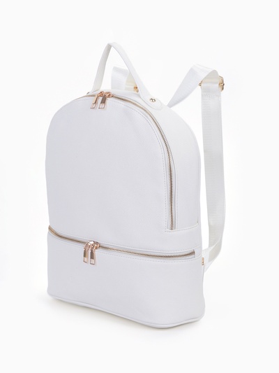 Рюкзак женский на молнии, с карманами, размер 27×10×34 см, белый