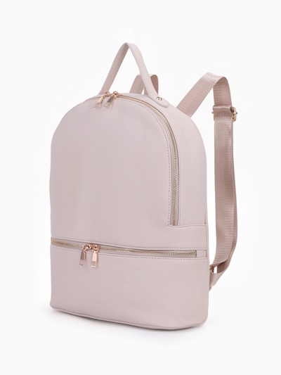 Рюкзак женский на молнии, с карманами, размер 27×10×34 см, бежевый
