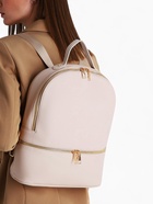 Рюкзак женский на молнии, с карманами, размер 27×10×34 см, бежевый - Фото 9