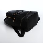 Рюкзак женский на молнии, с карманом, размер 27×13.5×33 см, чёрный - Фото 5