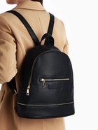 Рюкзак женский на молнии, с карманом, размер 27×13.5×33 см, чёрный - Фото 3