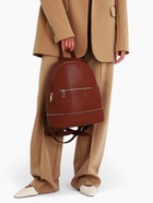 Рюкзак женский на молнии, с карманом, размер 27×13.5×33 см, коричневый - Фото 3