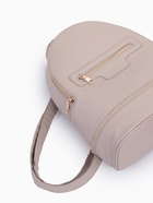 Рюкзак женский на молнии, с карманом, размер 27×13.5×33 см, бежевый - Фото 3