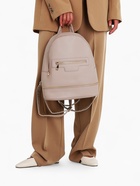 Рюкзак женский на молнии, с карманом, размер 27×13.5×33 см, бежевый - Фото 8