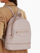 Рюкзак женский на молнии, с карманом, размер 27×13.5×33 см, бежевый - Фото 9