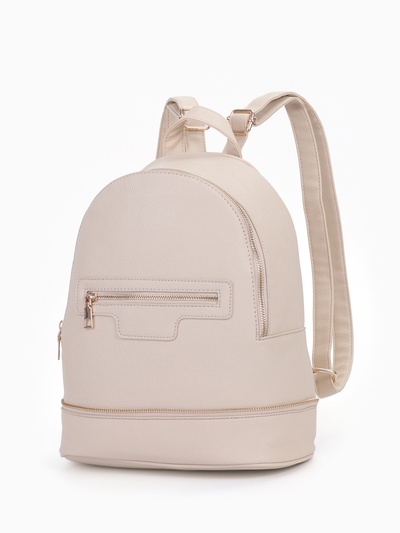 Рюкзак женский на молнии, с карманом, размер 27×13.5×33 см, молочный