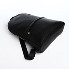 Рюкзак женский из искусственной кожи на молнии, 2 кармана, цвет чёрный - Фото 4