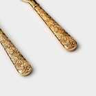 Набор для торта Goldy, 2 предмета: нож 27 см, лопатка 25 см, металл, золотистый - Фото 2