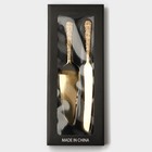 Набор для торта Goldy, 2 предмета: нож 27 см, лопатка 25 см, металл, золотистый - Фото 5