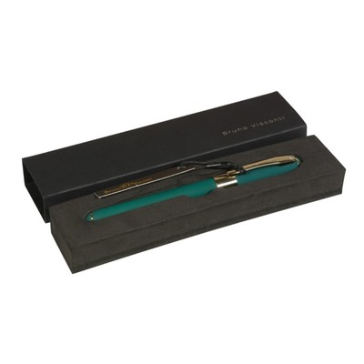 Ручка шариковая, 0.5 мм, BrunoVisconti MONACO, стержень синий, корпус Soft Touch зелёный, в футляре