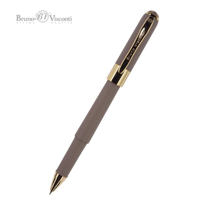 Ручка шариковая, 0.5 мм, BrunoVisconti MONACO, стержень синий, корпус Soft Touch серый, в футляре