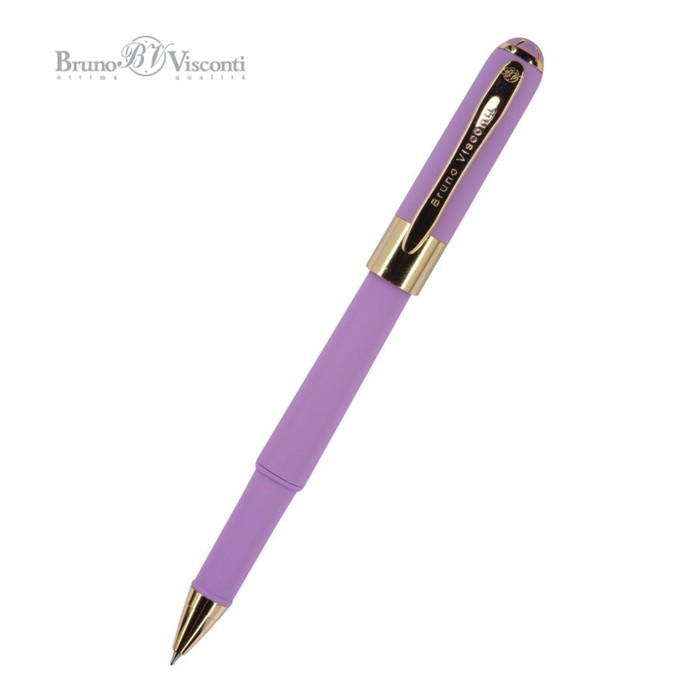 Ручка шариковая, 0.5 мм, BrunoVisconti MONACO, стержень синий, корпус Soft Touch сиреневый, в футляре