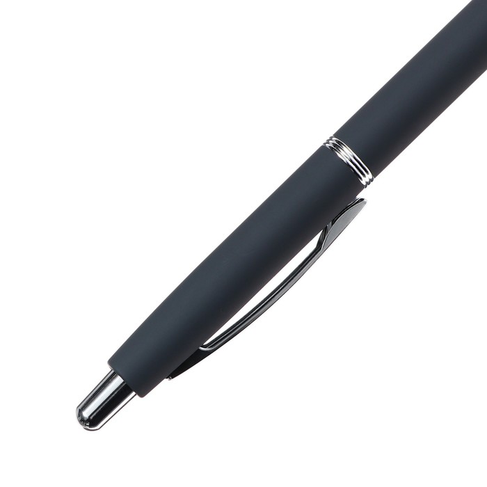 Ручка шариковая автоматическая, 1.0 мм, BrunoVisconti SAN REMO, стержень синий, металлический корпус Soft Touch графитовый, в синем футляре