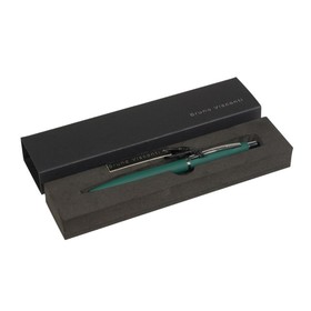 Ручка шариковая автоматическая, 1.0 мм, BrunoVisconti SAN REMO, стержень синий, металлический корпус Soft Touch зелёный, в футляре