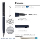 Ручка шариковая поворотная, 1.0 мм, BrunoVisconti FIRENZE, стержень синий, металлический корпус Soft Touch синий, в футляре - Фото 6