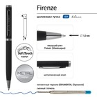Ручка шариковая поворотная, 1.0 мм, BrunoVisconti FIRENZE, стержень синий, металлический корпус Soft Touch чёрный, в тубусе - Фото 4
