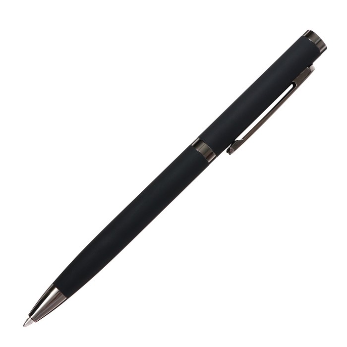Ручка шариковая поворотная, 1.0 мм, BrunoVisconti FIRENZE, стержень синий, металлический корпус Soft Touch чёрный, в футляре