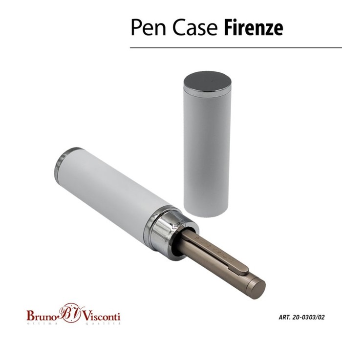 Ручка шариковая поворотная, 1.0 мм, BrunoVisconti FIRENZE, стержень синий, металлический корпус Soft Touch шампань, в тубусе