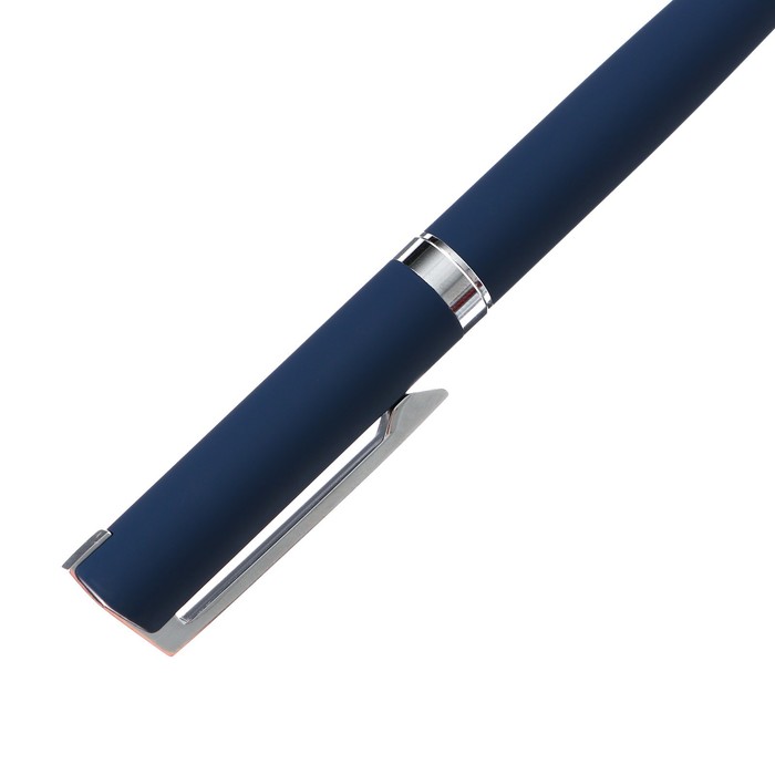 Ручка шариковая поворотная, 1.0 мм, BrunoVisconti MILANO, стержень синий, металлический корпус Soft Touch синий, в футляре