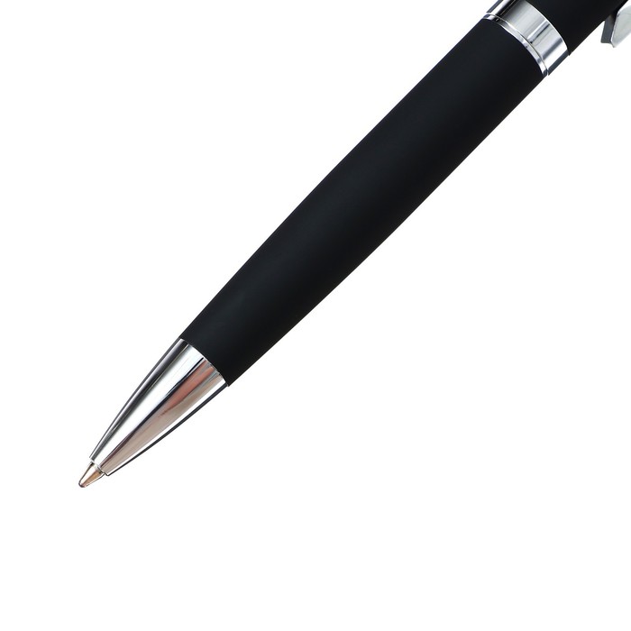 Ручка шариковая поворотная, 1.0 мм, BrunoVisconti MILANO, стержень синий, металлический корпус Soft Touch чёрный, в футляре