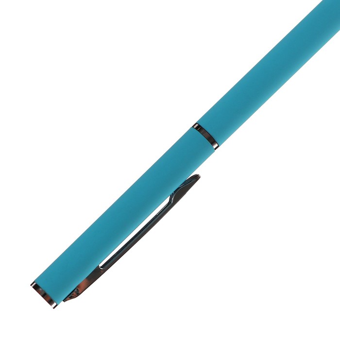 Ручка шариковая поворотная, 0.7 мм, BrunoVisconti PALERMO, стержень синий, металлический корпус Soft Touch бирюзовый, в футляре