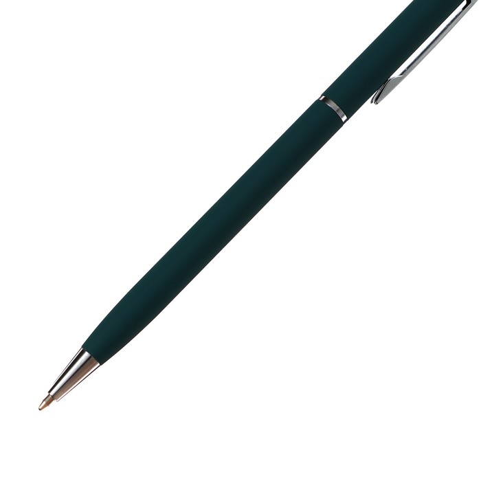 Ручка шариковая поворотная, 0.7 мм, BrunoVisconti PALERMO, стержень синий, металлический корпус Soft Touch зелёный, в футляре
