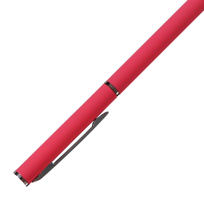 Ручка шариковая поворотная, 0.7 мм, BrunoVisconti PALERMO, стержень синий, металлический корпус Soft Touch коралловый, в футляре
