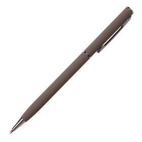 Ручка шариковая поворотная, 0.7 мм, BrunoVisconti PALERMO, стержень синий, металлический корпус Soft Touch серый, в футляре