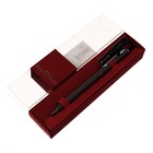 Ручка шариковая поворотная, 0.7 мм, BrunoVisconti PALERMO, стержень синий, металлический корпус Soft Touch серый, в красном футляре - фото 320460217
