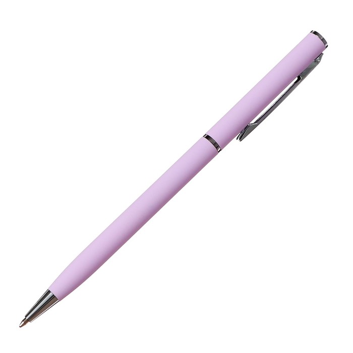 Ручка шариковая поворотная, 0.7 мм, BrunoVisconti PALERMO, стержень синий, металлический корпус Soft Touch сиреневый, в футляре