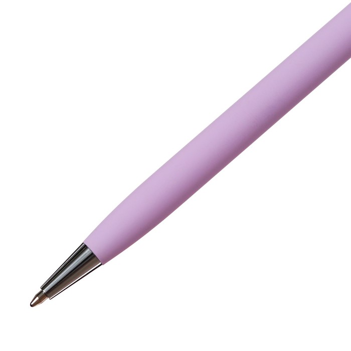 Ручка шариковая поворотная, 0.7 мм, BrunoVisconti PALERMO, стержень синий, металлический корпус Soft Touch сиреневый, в футляре