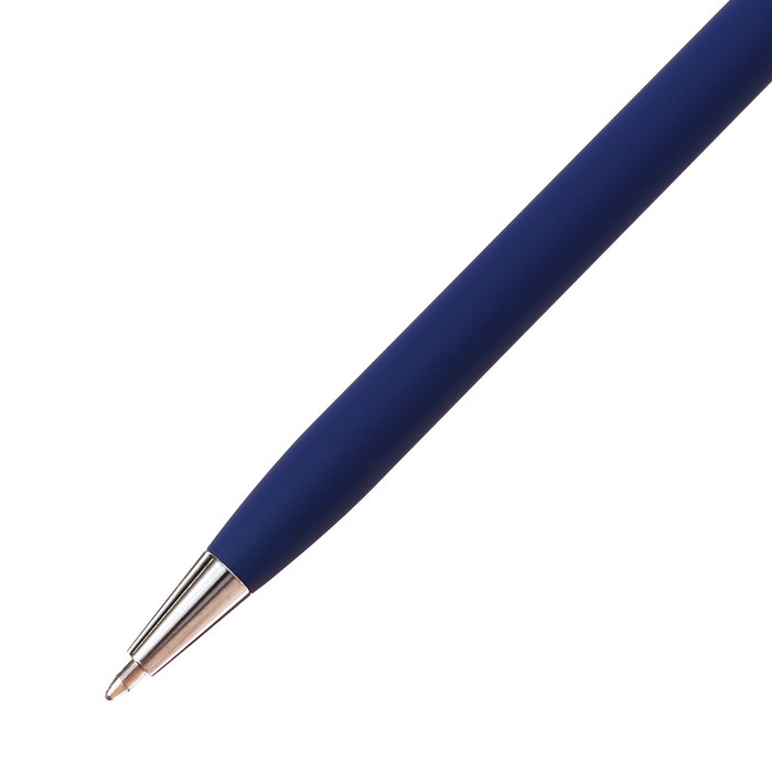 Ручка шариковая поворотная, 0.7 мм, BrunoVisconti PALERMO, стержень синий, металлический корпус Soft Touch тёмно-синий, в футляре