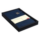 Ежедневник недатированный А5, 136 листов PREMIER, твёрдая обложка, искусственная кожа, ляссе, магнитный хлястик, бежевый блок 70 г/м2, тёмно-синий - фото 23529018