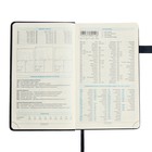 Ежедневник недатированный А5, 136 листов PREMIER, твёрдая обложка, искусственная кожа, ляссе, магнитный хлястик, бежевый блок 70 г/м2, тёмно-синий - фото 23034776