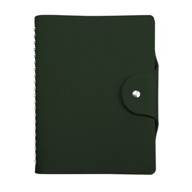 Ежедневник недатированный А5, 136 листов на гребне TORINO, обложка искусственная кожа, хлястик на кнопке, блок 70 г/м2, зелёный