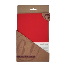 Ежедневник недатированный А5, 136 листов MEGAPOLIS FLEX, обложка искусственная кожа Soft Touch, бежевый блок 70 г/м2, красный