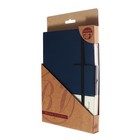 Ежедневник недатированный А5, 136 листов ZENITH, обложка искусственная кожа, ляссе, на резинке с хлястиком, с карманом для бумаг, бежевый блок 70 г/м2, тёмно-синий - фото 23230812