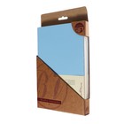 Ежедневник недатированный А5, 160 листов MEGAPOLIS VELVET, твёрдая обложка, искусственная кожа, ляссе, на резинке, с карманом для бумаг, бежевый блок 70 г/м2, зефирный голубой 10066507 - фото 16300987