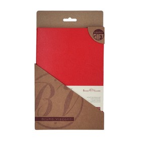 Ежедневник недатированный А5, 160 листов MEGAPOLIS, твёрдая обложка, искусственная кожа на бумажной основе, ляссе, бежевый блок 70 г/м2, красный
