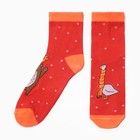 Носки "Мишка и Гусь", цвет красный, размер 23-27 (38-41) - фото 8300553